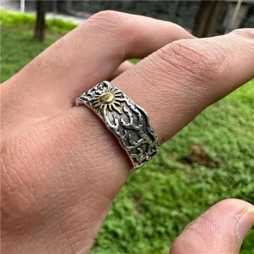 Men's Rings Silver Plated Brass Rings for Men Adjustable Open Rings, Trendy - Picture 3 of 7